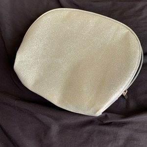 Silver sparkly makeup bag